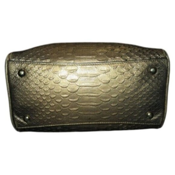 Coach 2015 Mini Rowan Baby Bennett Metallic Gold Python Leather Crossbody - Picture 10 of 12